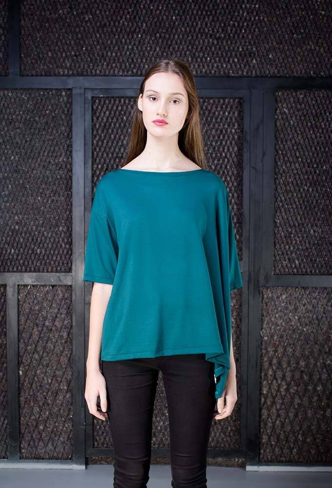 Majica UNIQUE plavo zelena