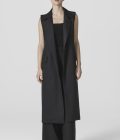 GILET XLong black linen